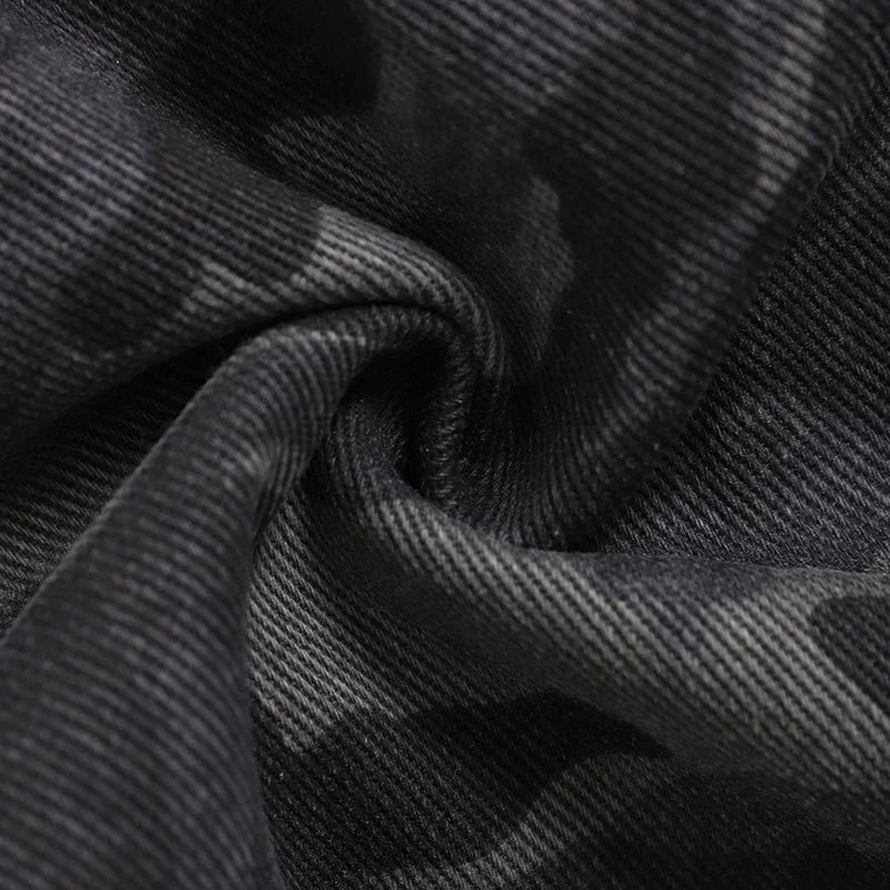 Camouflage Cargo Capri Denim Shorts - Thrashink