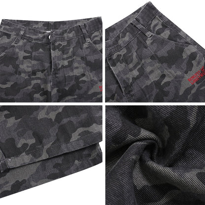 Camouflage Cargo Capri Denim Shorts - Thrashink