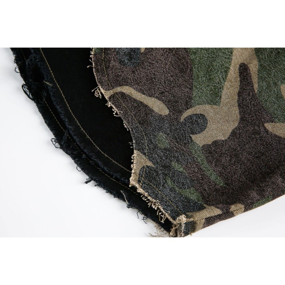 Camouflage Destroyed Patch Shirt - Thrashink