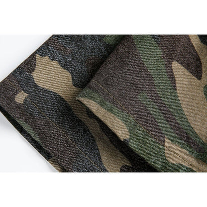 Camouflage Destroyed Patch Shirt - Thrashink