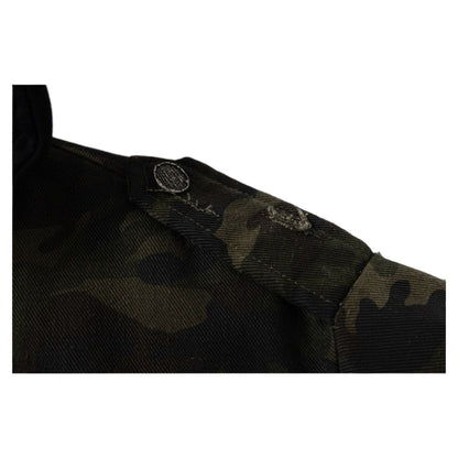 Camouflage Distressed Hooded Padded Jacket - Thrashink