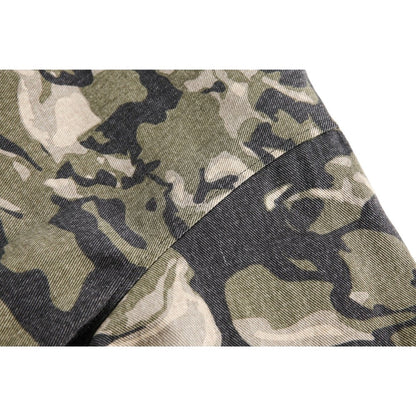 Camouflage Faux Fur Hooded Jacket - Thrashink