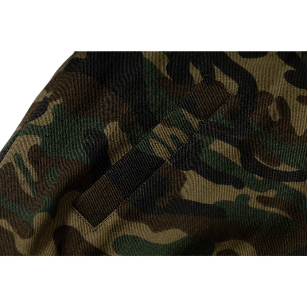 Camouflage Faux Fur Trimmed Hooded Jacket - Thrashink