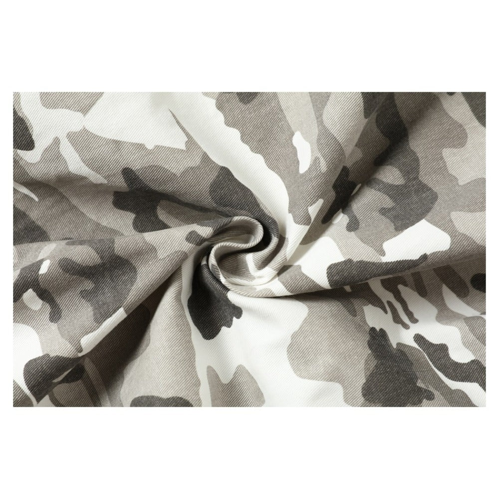 Camouflage Faux Shearling Collar Jacket - Thrashink
