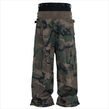 Camouflage Layered Waist Cargo Pants - Thrashink
