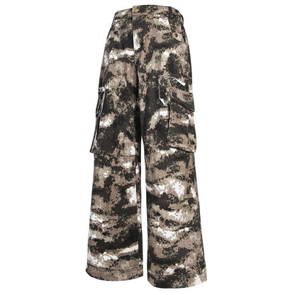 Camouflage Multi - Pocket Colorblock Cargo Pants - Thrashink
