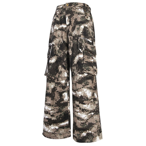 Camouflage Multi - Pocket Colorblock Cargo Pants - Thrashink