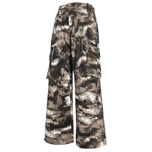 Camouflage Multi - Pocket Colorblock Cargo Pants - Thrashink