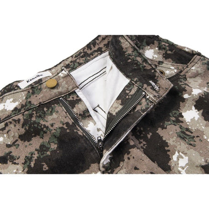 Camouflage Multi - Pocket Colorblock Cargo Pants - Thrashink