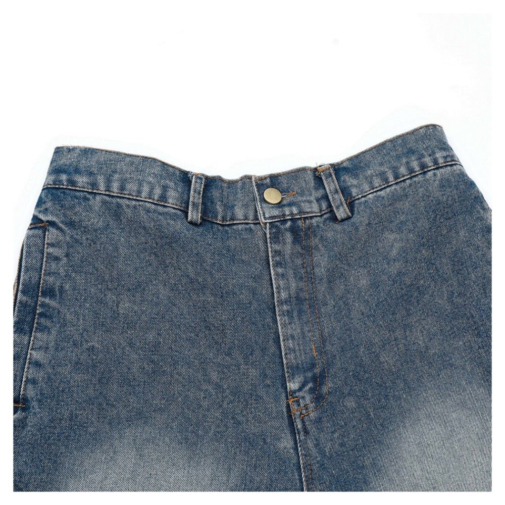 Camouflage Patchwork Denim Cargo Pants - Thrashink