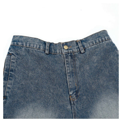 Camouflage Patchwork Denim Cargo Pants - Thrashink