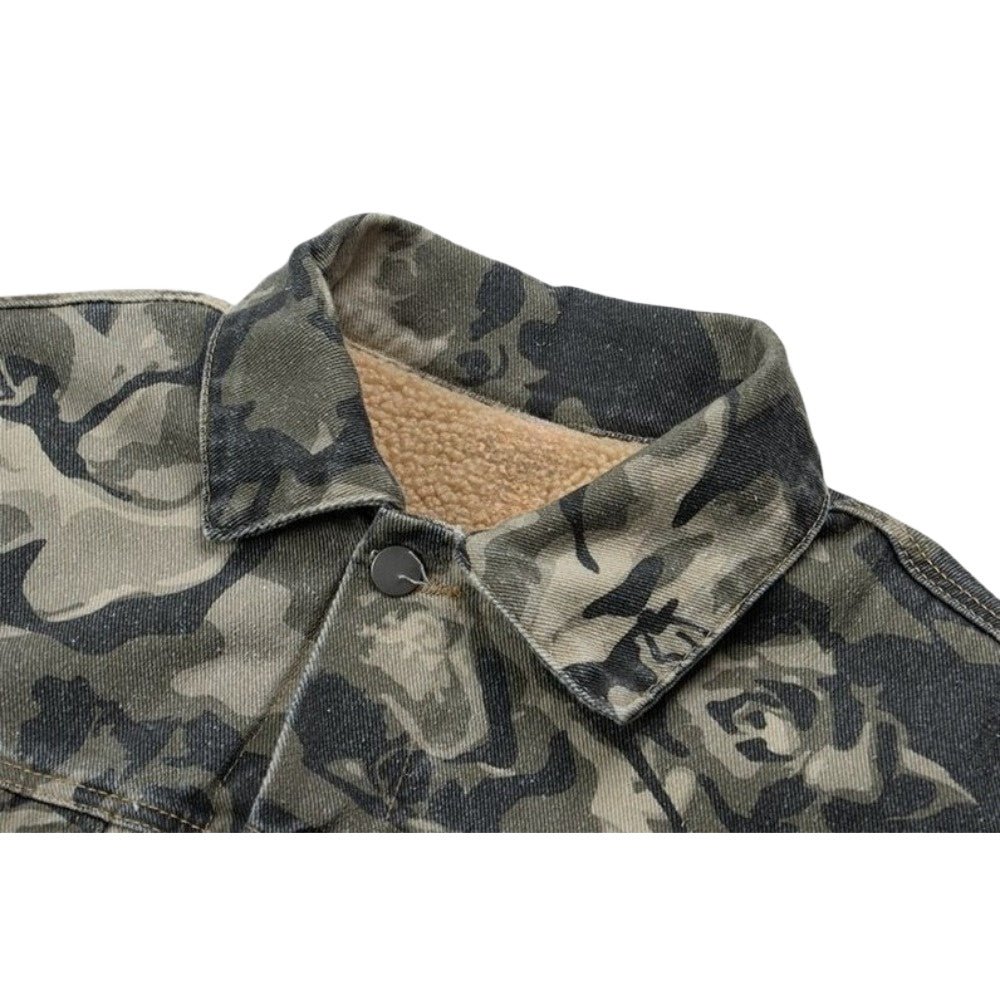 Camouflage Rose Denim Jacket - Thrashink