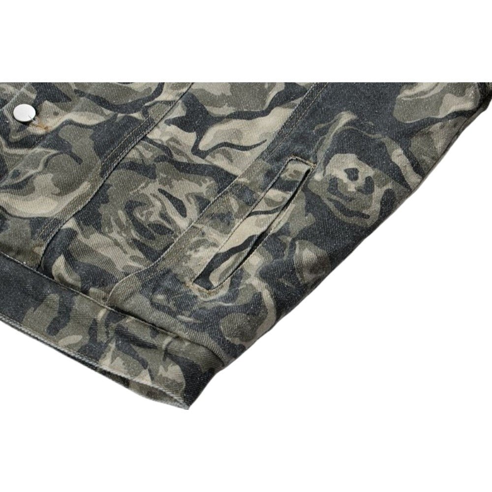 Camouflage Rose Denim Jacket - Thrashink