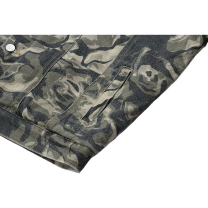Camouflage Rose Denim Jacket - Thrashink