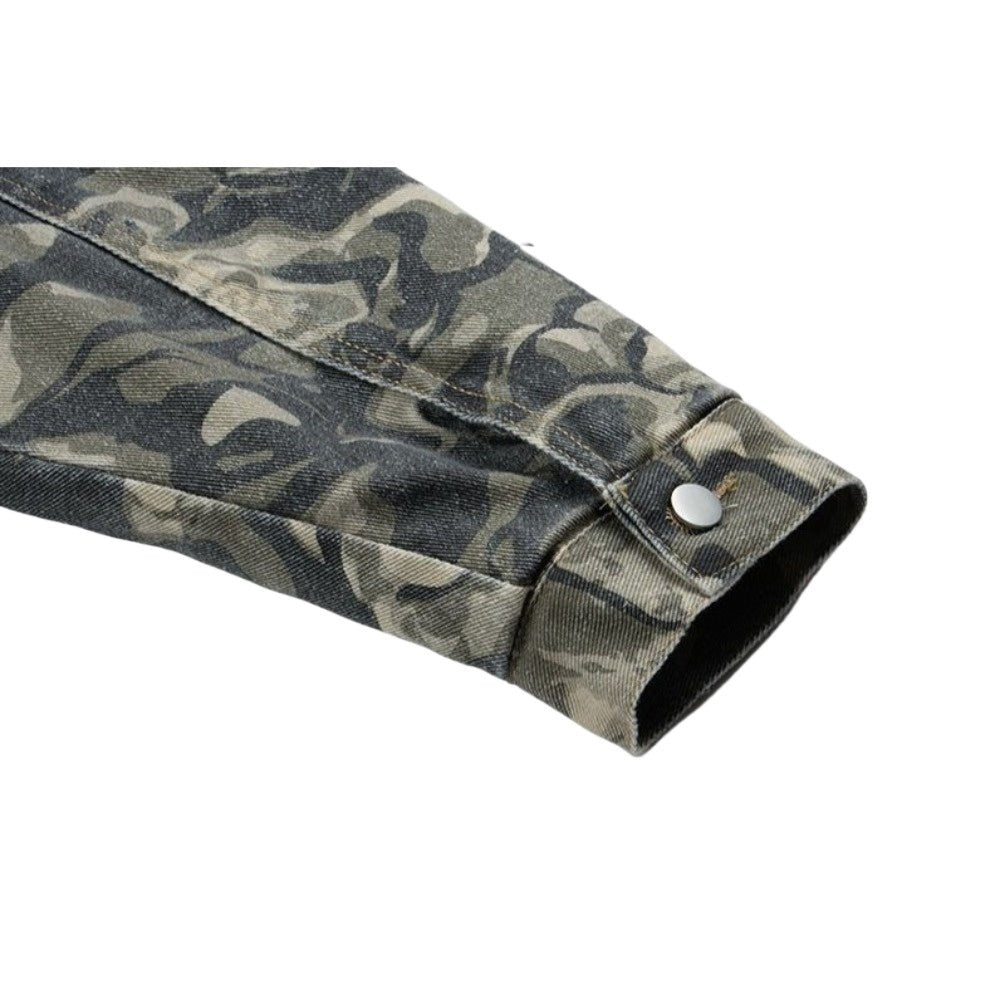 Camouflage Rose Denim Jacket - Thrashink