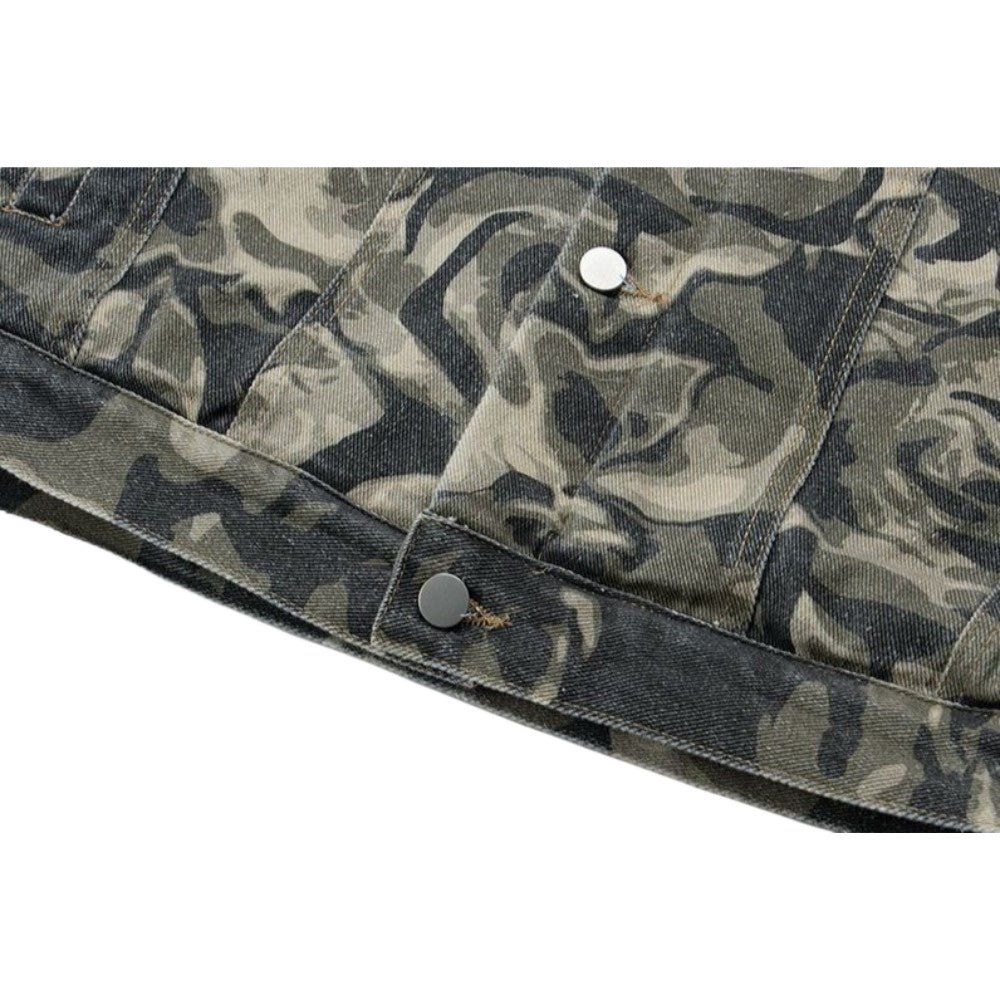 Camouflage Rose Denim Jacket - Thrashink