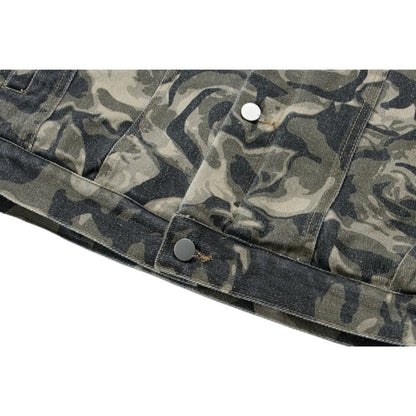 Camouflage Rose Denim Jacket - Thrashink