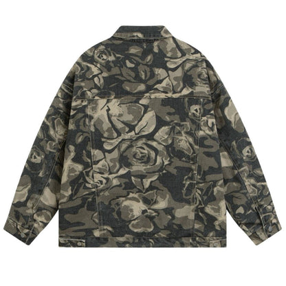 Camouflage Rose Denim Jacket - Thrashink