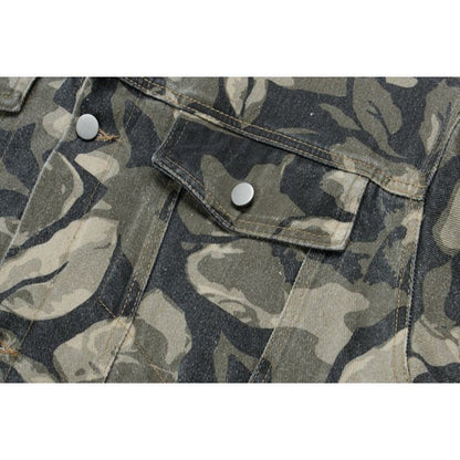 Camouflage Rose Denim Jacket - Thrashink