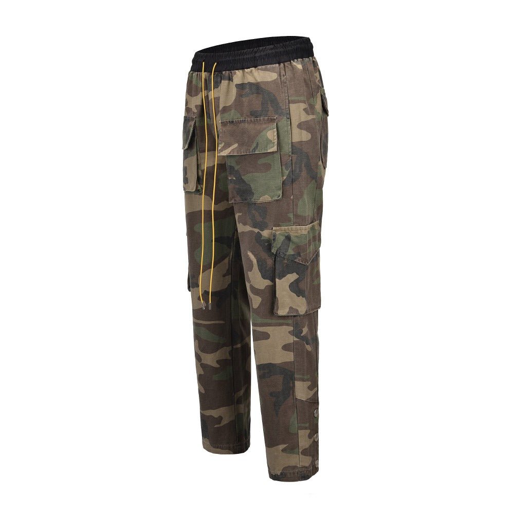 Camouflage Snap - button Hem Cargo Pant - Thrashink