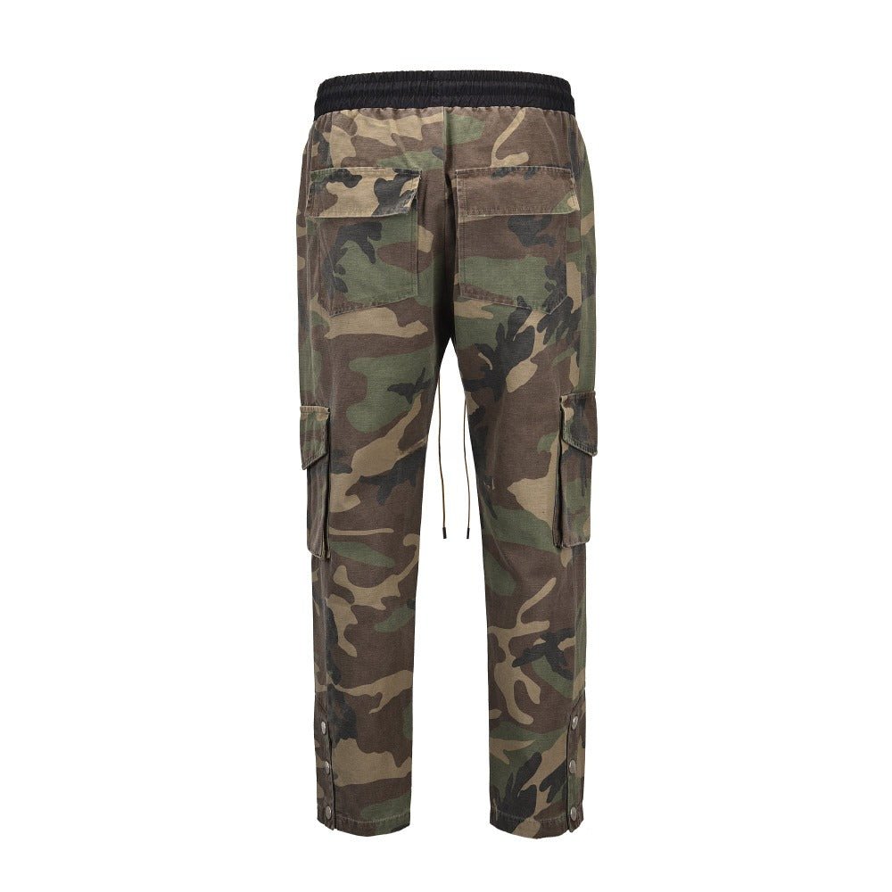 Camouflage Snap - button Hem Cargo Pant - Thrashink
