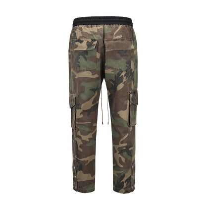 Camouflage Snap - button Hem Cargo Pant - Thrashink