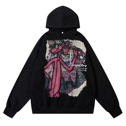Cartoon Graffiti Print Art Hoodie - Thrashink