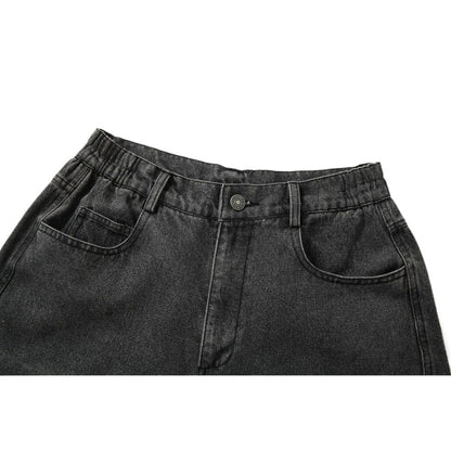 Cartoon Graffiti Print Gradient Jeans - Thrashink