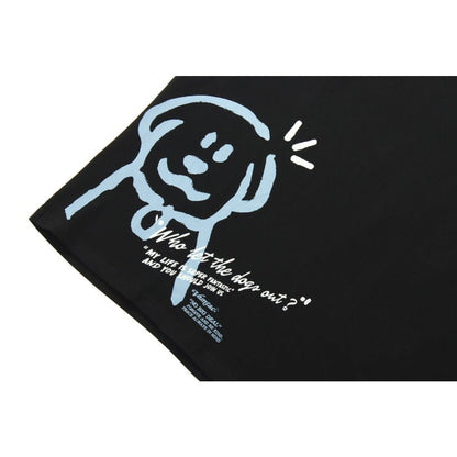 Cat Dog Cartoon Print Short Sleeve T-Shirt - Thrashink