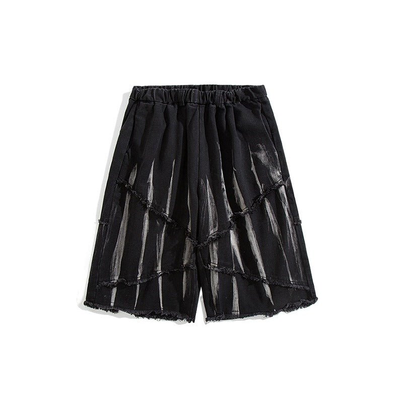 CEC Tie - dyed Frayed Denim Shorts - Thrashink