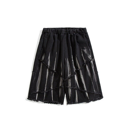 CEC Tie - dyed Frayed Denim Shorts - Thrashink