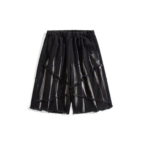 CEC Tie - dyed Frayed Denim Shorts - Thrashink