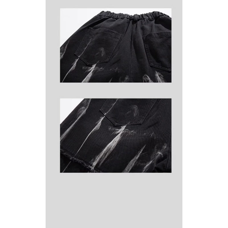 CEC Tie - dyed Frayed Denim Shorts - Thrashink