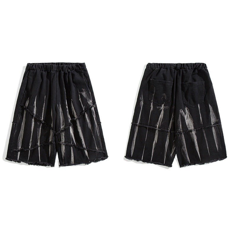 CEC Tie - dyed Frayed Denim Shorts - Thrashink
