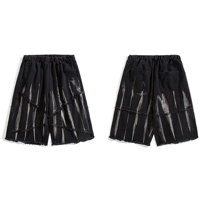 CEC Tie - dyed Frayed Denim Shorts - Thrashink
