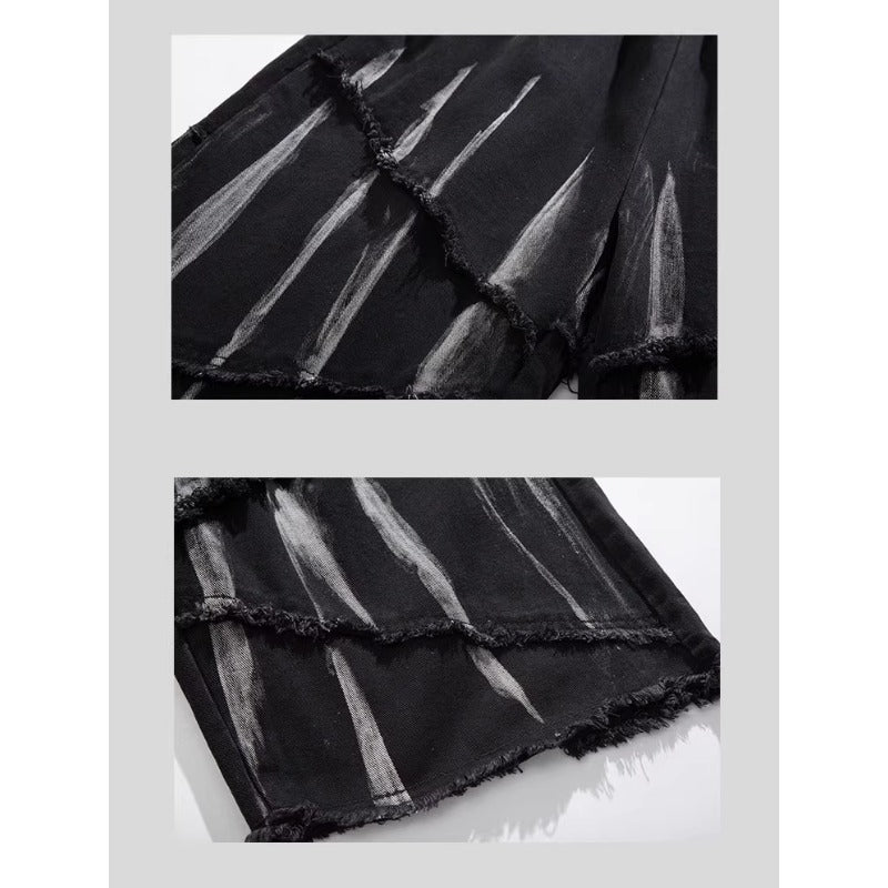 CEC Tie - dyed Frayed Denim Shorts - Thrashink