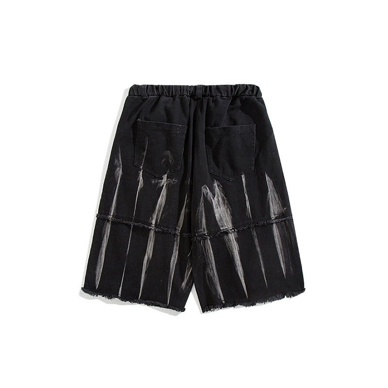 CEC Tie - dyed Frayed Denim Shorts - Thrashink