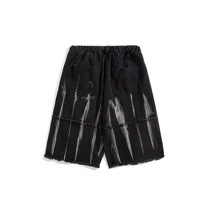 CEC Tie - dyed Frayed Denim Shorts - Thrashink