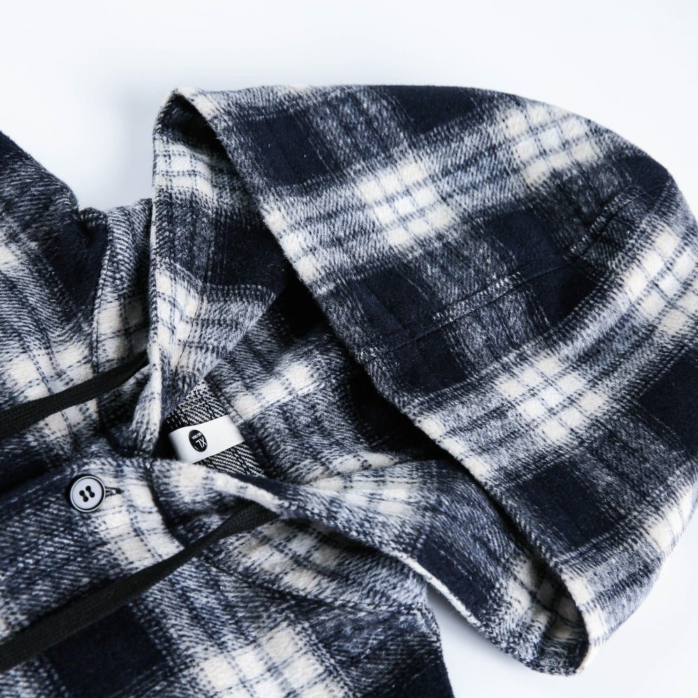 Checkered Hooded Shirt - Thrashink