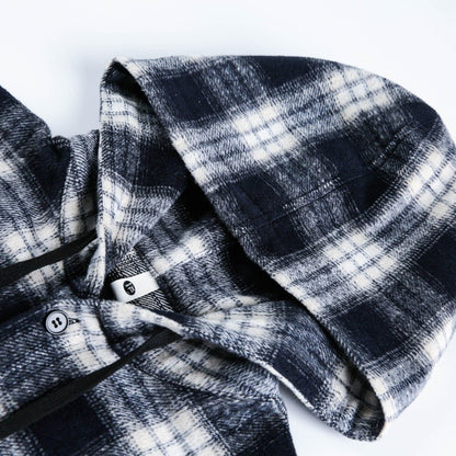 Checkered Hooded Shirt - Thrashink