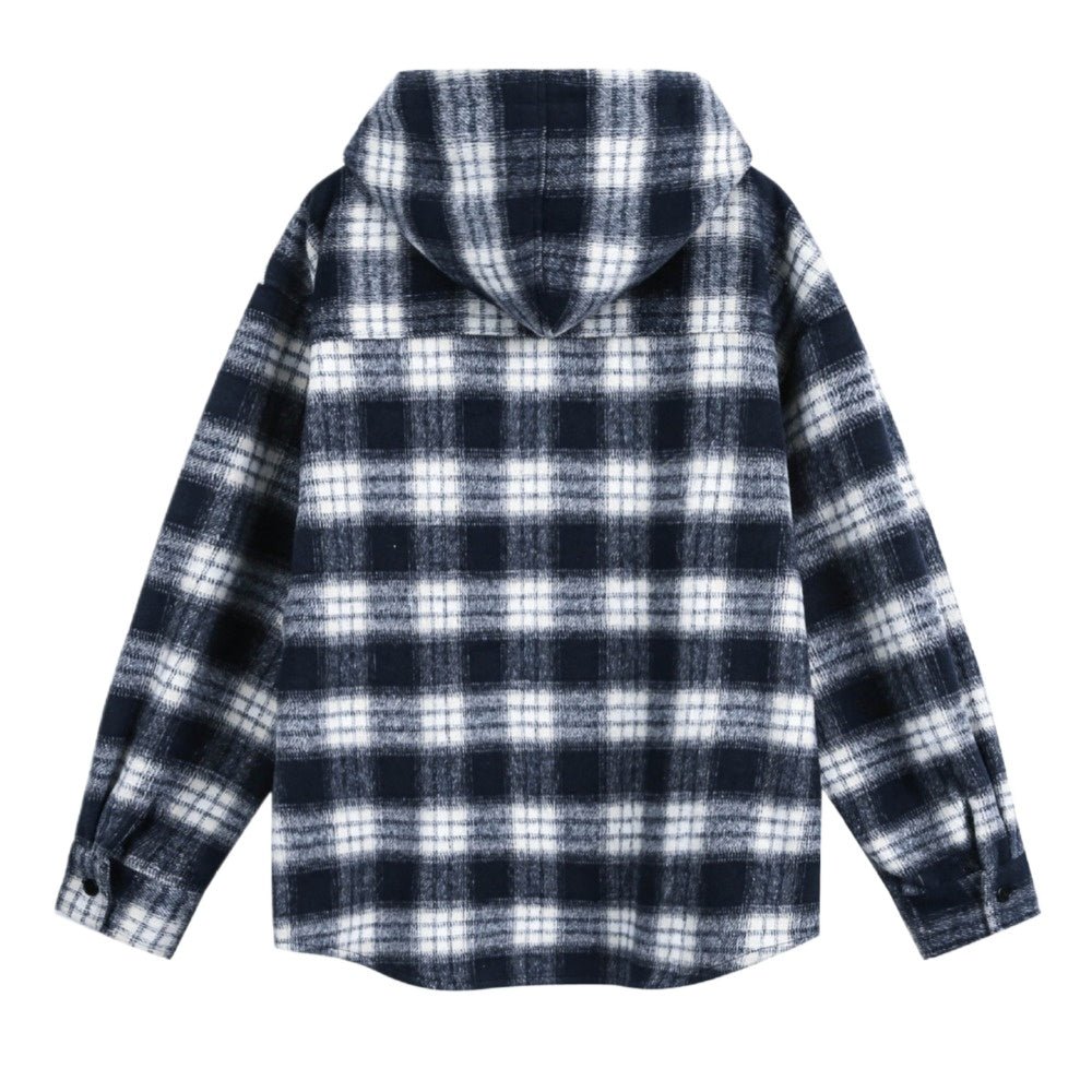 Checkered Hooded Shirt - Thrashink