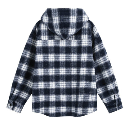 Checkered Hooded Shirt - Thrashink