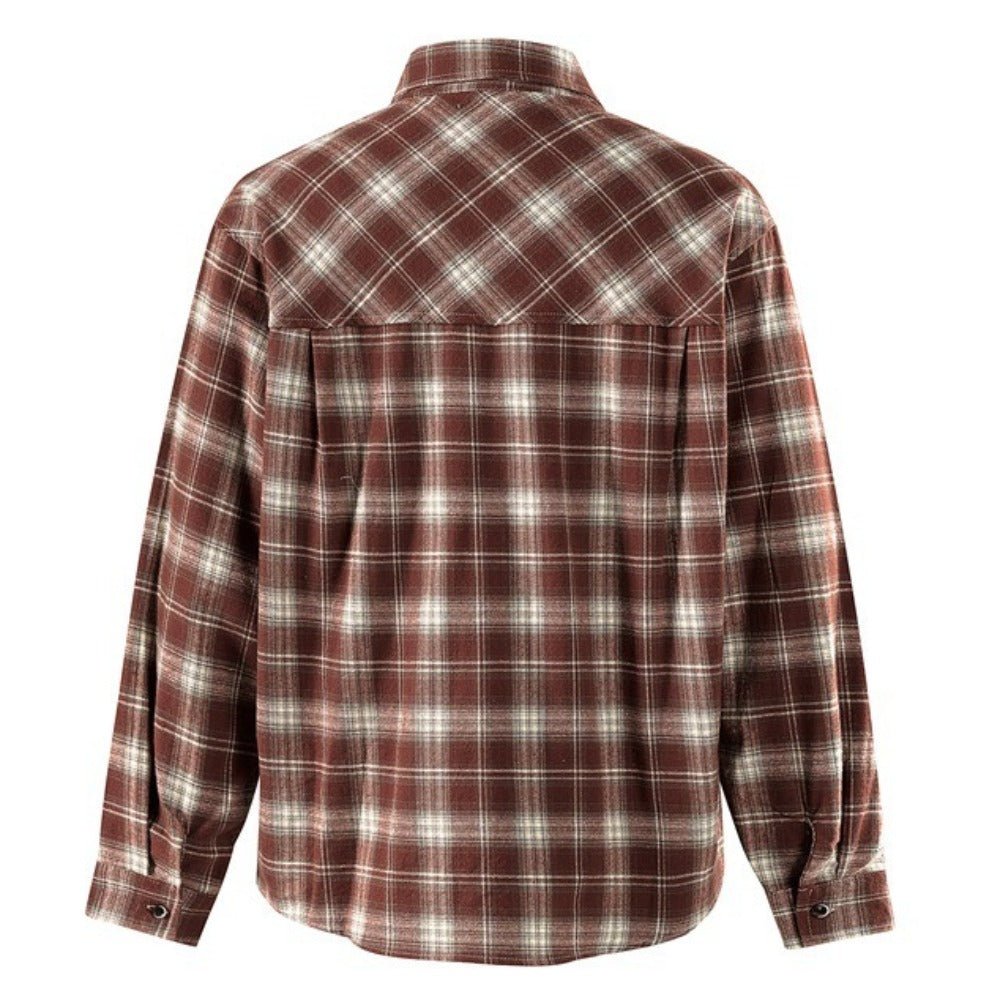 Chest - crossed Patchwork Checked Shirt - Thrashink