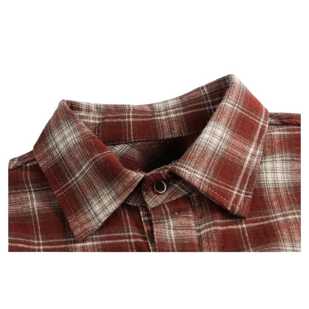 Chest - crossed Patchwork Checked Shirt - Thrashink