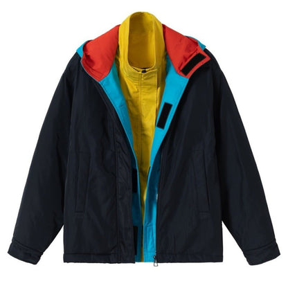 Chromatic Fusion Multi - Layered Workwear Jacket - Thrashink