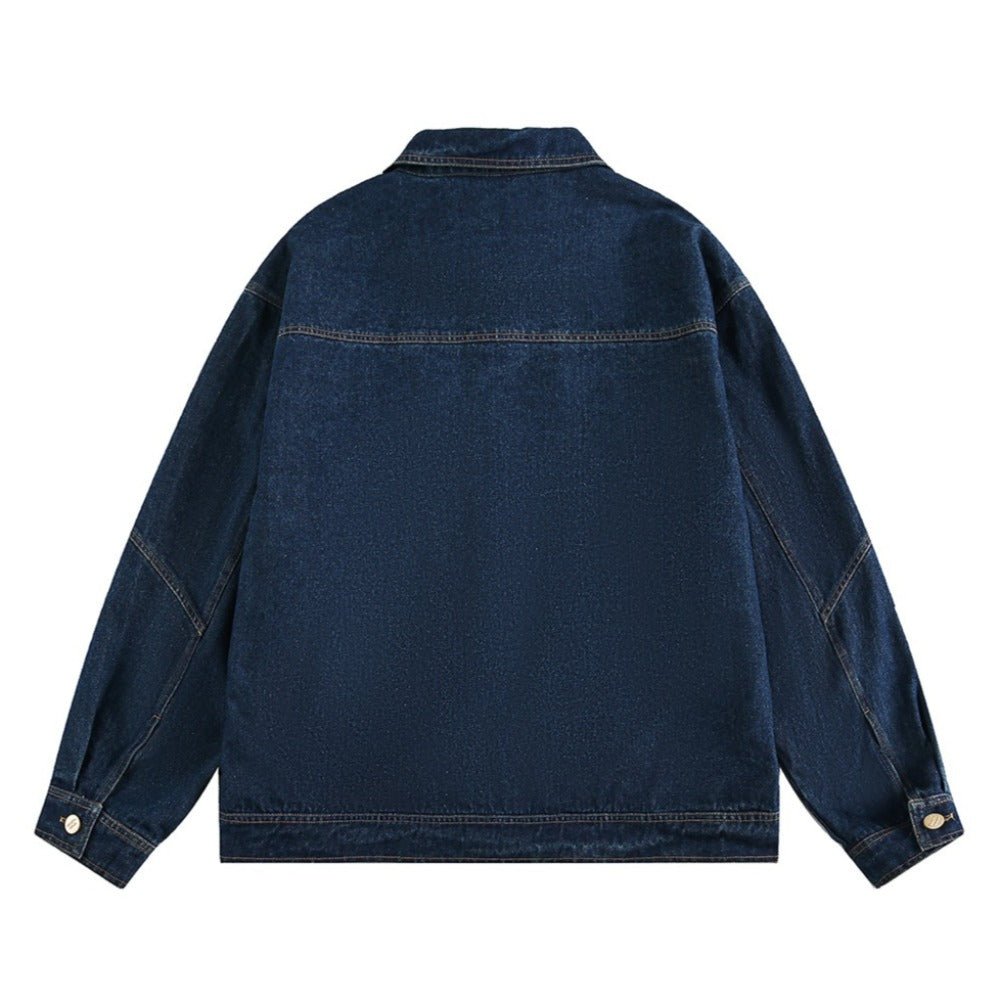 Classic Decorative Button Denim Jacket - Thrashink