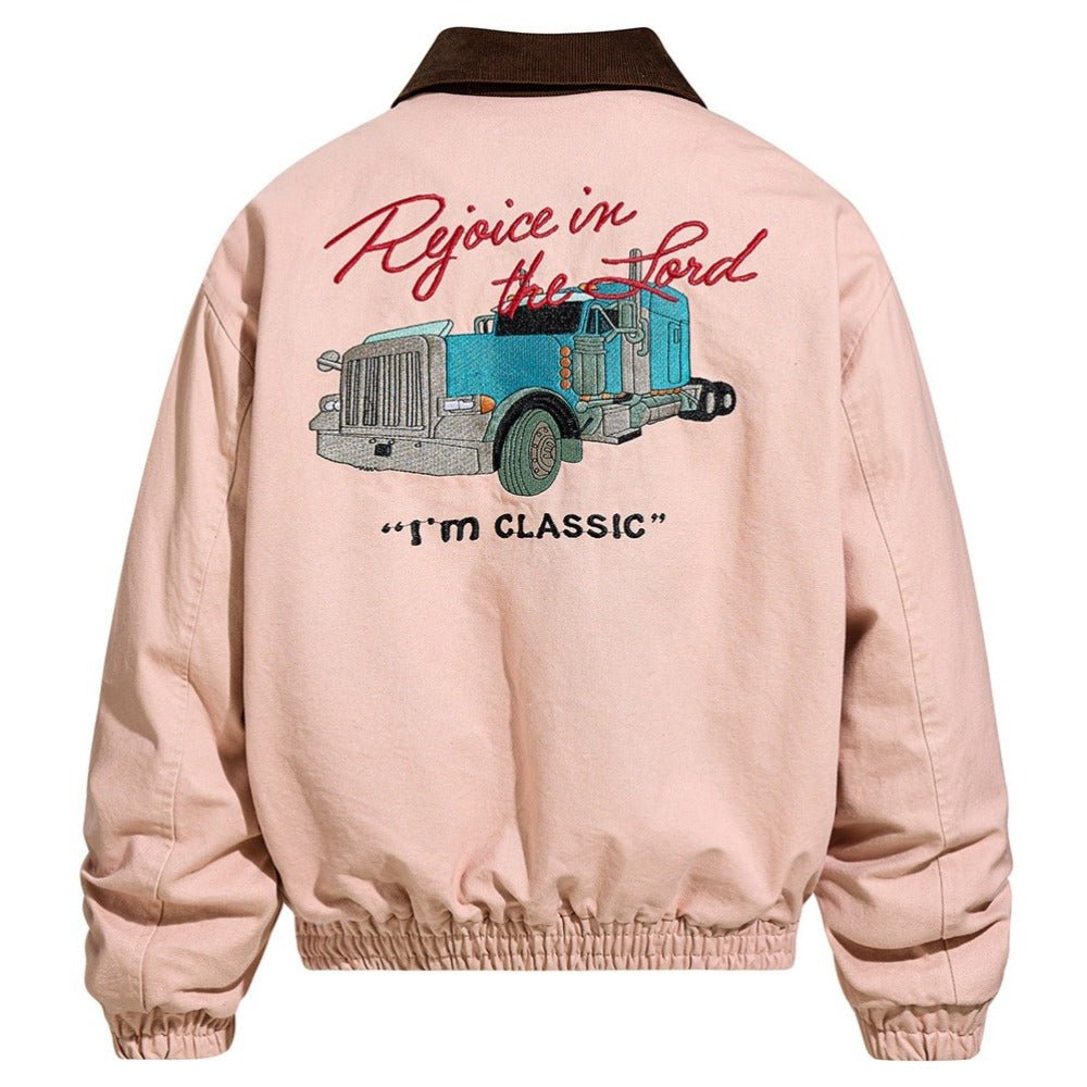 Classic Trucker Pink Vintage Padded Jacket - Thrashink