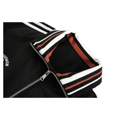 Color - block Striped Sports Jacket - Thrashink