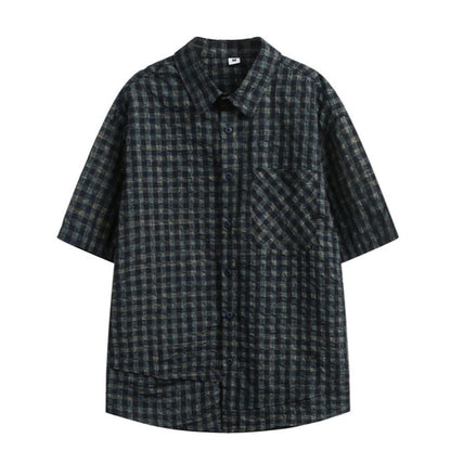 Color Blocked Plaid Shirts - Thrashink