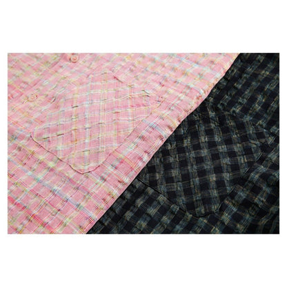 Color Blocked Plaid Shirts - Thrashink